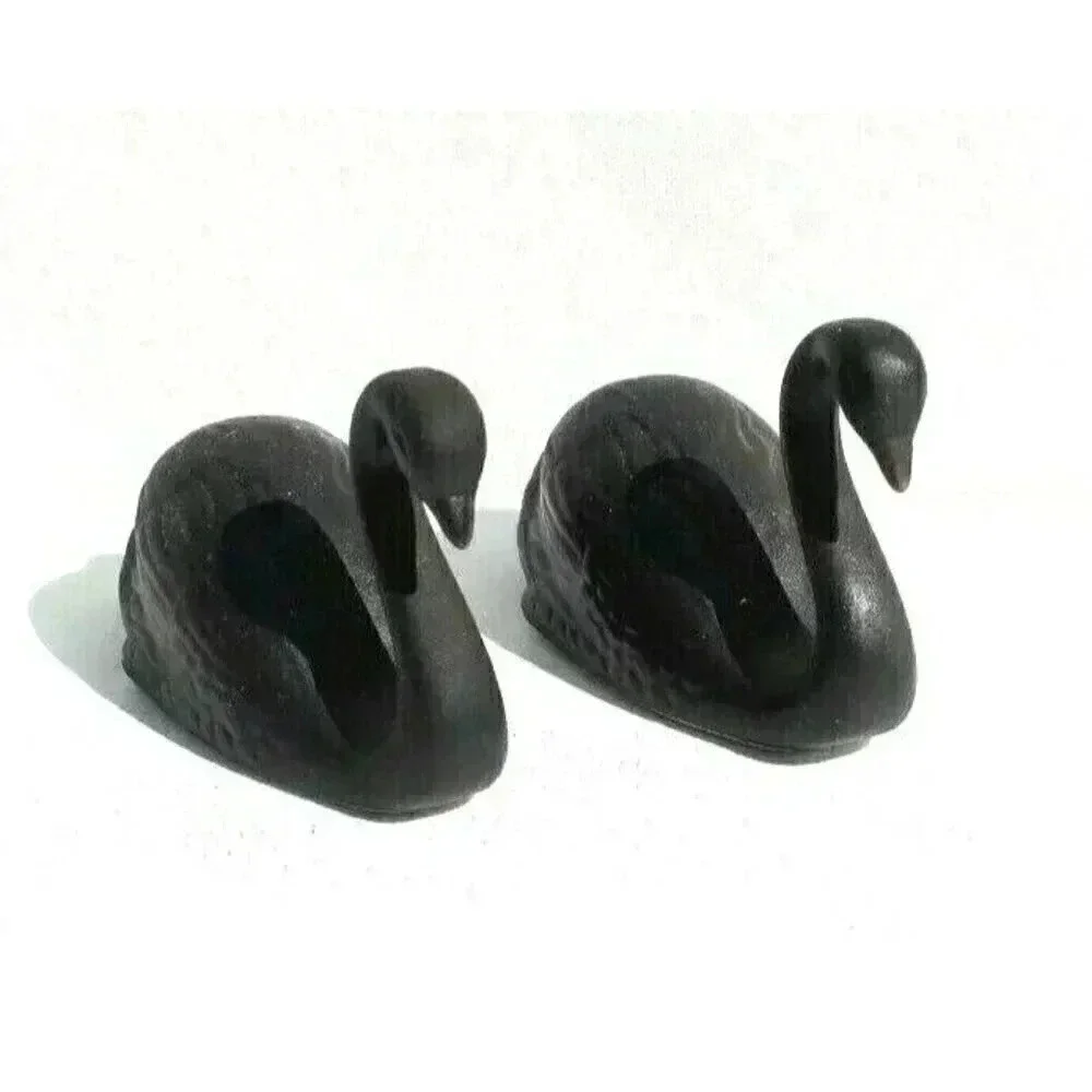 Vintage MCM Retro Black Swan Salt and Pepper Shaker Set Dinnerware Decor